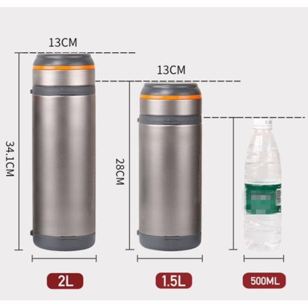 Reusable Titanium Camping Parts Vacuum Titanium Double Wall Bottle Warm Keeping Pot