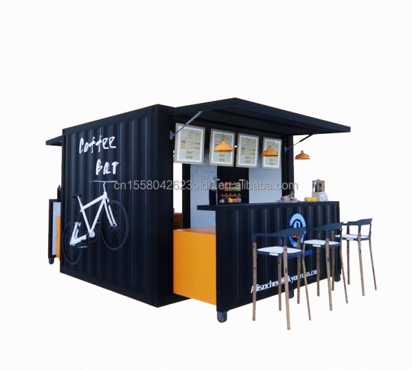 Customized Color 10ft 20ft Prefabricated Steel Home Tiny City Shop Container Mini Bar Store Ice Cream Summer City Curbside Drinks Beverages