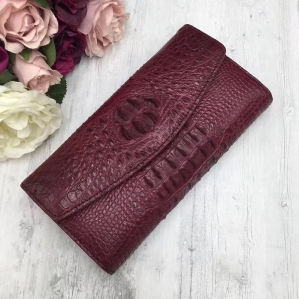 Authentic True Crocodile Skin Women's Long Chic Wallet Female Card Holders Exotic Real Alligator Leather Lady Clutch