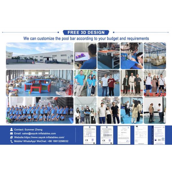 Portable Waterproof Customizable Inflatable Water Bar and Pool Bar for Outdoor Events