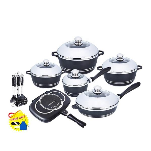 Multifunction 23 Pcs Medical Stone Non Stick Pot Set Cookware Set Aluminum Cooking Pot Set