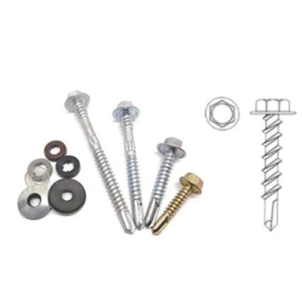 Шестиугольник винтов головы наговора шайбы Epdm винта собственной личности Din 7504K сверля отполированный