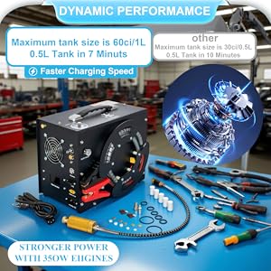 Portable Design 3000PSI PCP Air Compressor Built In Water / Oil Filter