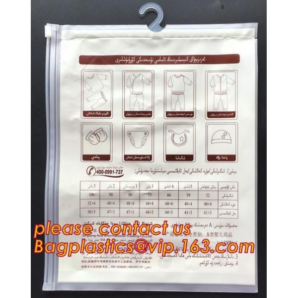 Swimwear Packaging Pouch With K Top, Gusset Bag Bikini Zipper Packaging Bags, Hanger Hook Underwear