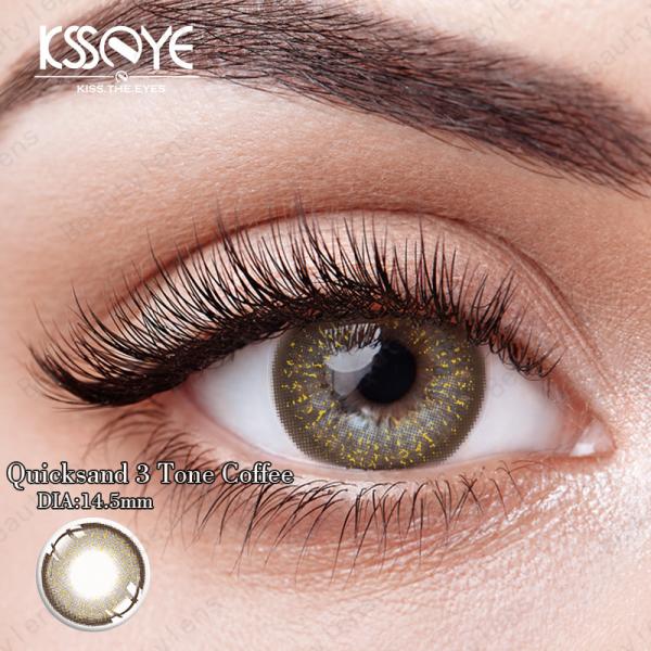 Natural Color Contact Lenses Gold Coffee / Grey / Brown / Pink For Fair Skin Color
