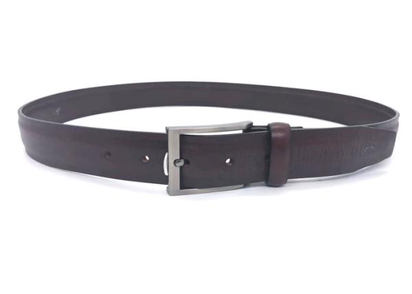 Handmade Genuine 100% Cow Leather Dress Belts For Men Brushed Gunmetal Metal Color