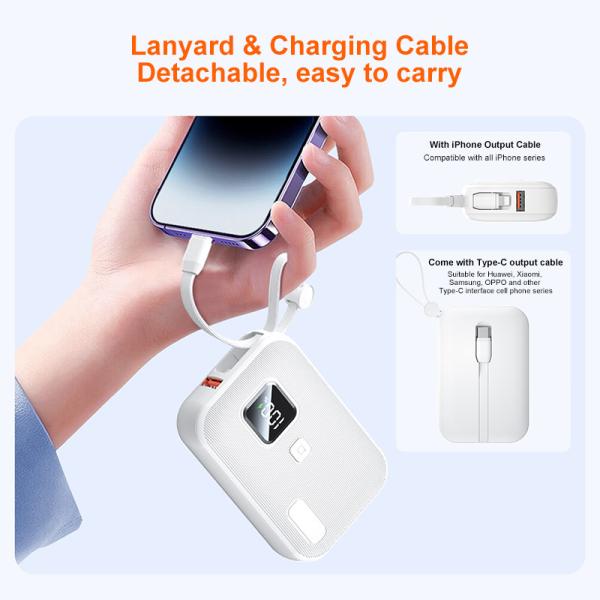 PD 22.5W mini power bank 10000mAh carregamento super rápido com display LED