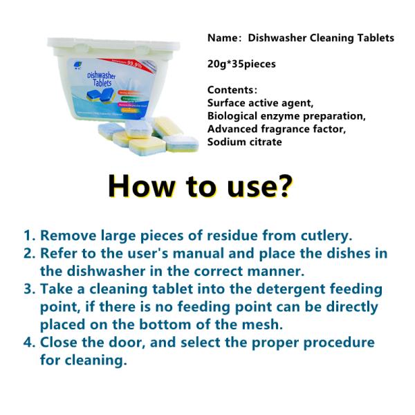 Disposable Kitchen Washing Machine Cleaner Fast Action Different Scents Dishwasher Tablets