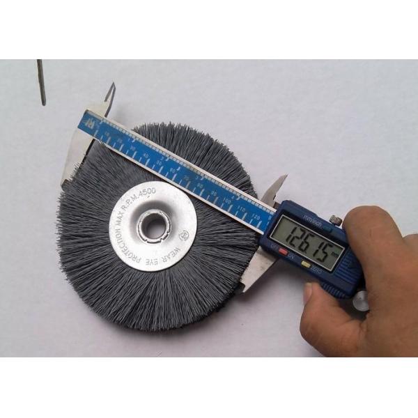 100 Mm OD Round Abrasive Nylon Bristle Brushes 55mm Middle Plate 10mm Face Width