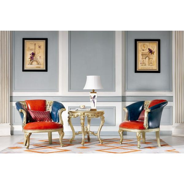 Wooden Frame Luxury Antique Living Room Furniture Leisure Armchair