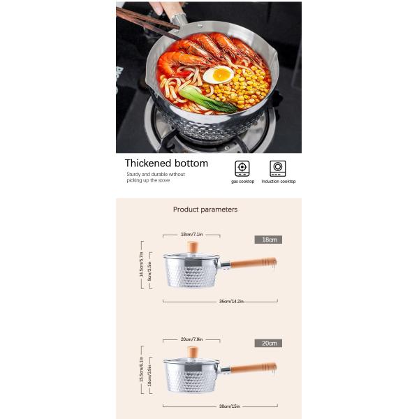18 / Нержавеющая сталь 8 кухонь варя бак со стеклянной крышкой