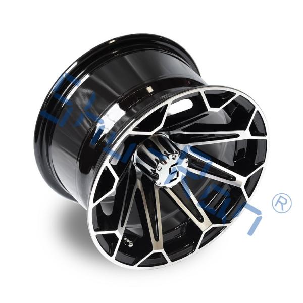 Carrinho de golfe 12'/14' Machined/ Brilhante Roda de Alumínio Preto Jantes para Club Car, EZGO, YMH Carrinhos de Golfe