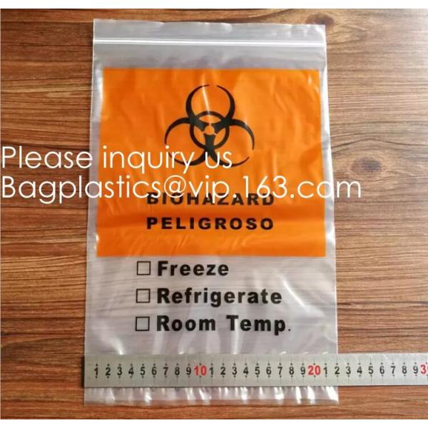Biohazard Pathology Specimen Medical Zipper Bag,Kangaroo Bag, Compostable Bag Customized Stand Up Pouch, BAGEASE, BAGPLA