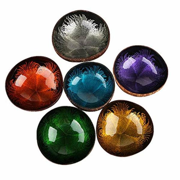 Height 4.5-6.5cm Reusable and Washable Decorative Bowl Lacquered Organic Coconut Bowls