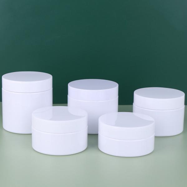 Custom Logo Pet Plastic Storage Jar Cosmetic White PP Body Cream Jar