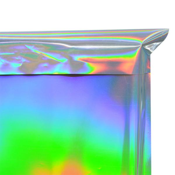 Colorful Laser Self Sealing Aluminum Foil Envelopes Holographic Adhesive Courier Plastic Packaging Bags