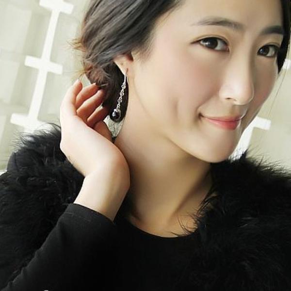 Antique Thai Silver Jewelry Sterling Silver Black Onyx Marcasite Drop Dangle Earring (E12031BLACK)