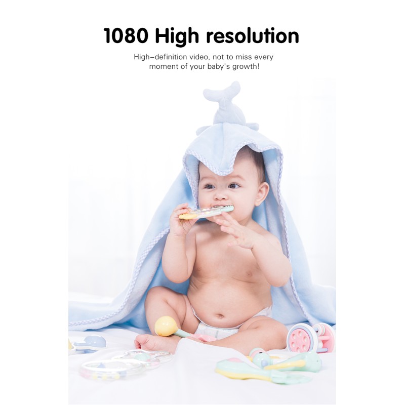 Hot Sale HD 1080P Tuya Smart Baby Pet Monitor Wifi Night Vision Camera 5.0 IPS Screen 3X Zoom Motion&Cry&Temperature Detection