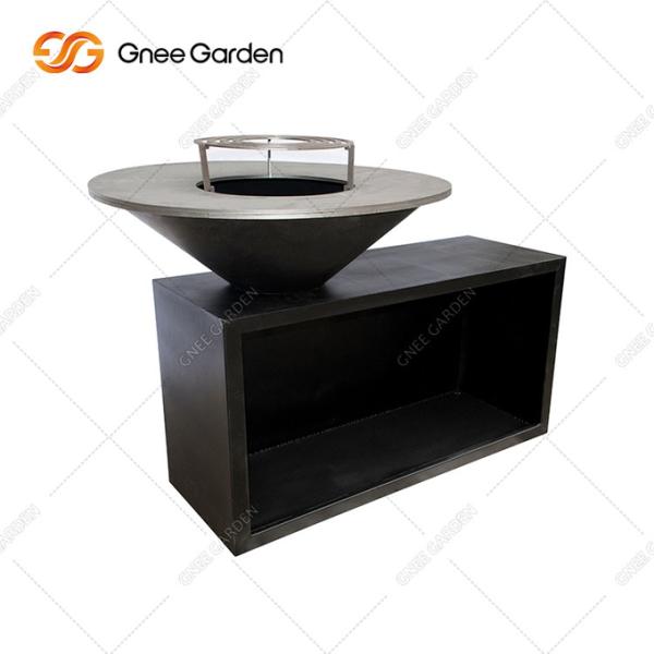 Modular Corten Steel Outdoor Cooking Grills 3mm Thickness Electronic Ignition