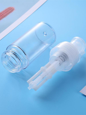 Foaming Dispenser Bottle, Travel Spray Bottle Container Cosmetics Bottle Transparent Dry Powder Spray Bottle