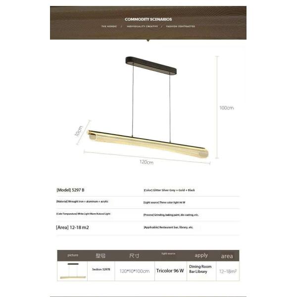 Modern Designer Long Slim Waist Acrylic Pendant Light Decor Lighting