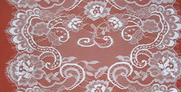 2017 New Fashion Ivory /Black  Eyelash Lace Edge Double Side 46CM