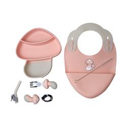 ISO9001 Approved Silicone Baby Feeding Set Plate Mushroom Carrot Shape BPA Free