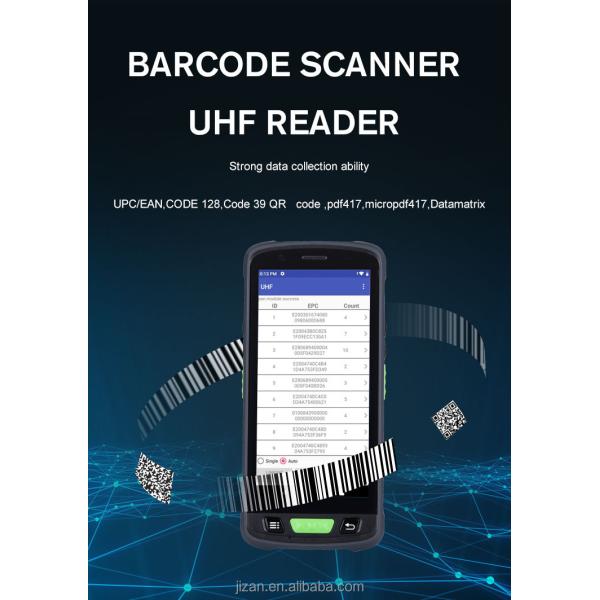 2.0GHz Octa-core Portable Rugged Android 9.0 4G Barcode Scanner PDA UHF IF HF NFC