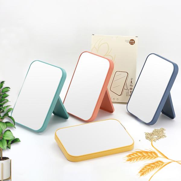 Fashion Design Plastic Glass Mirror Portable Desktop Vanity Compact Makeup for Desk