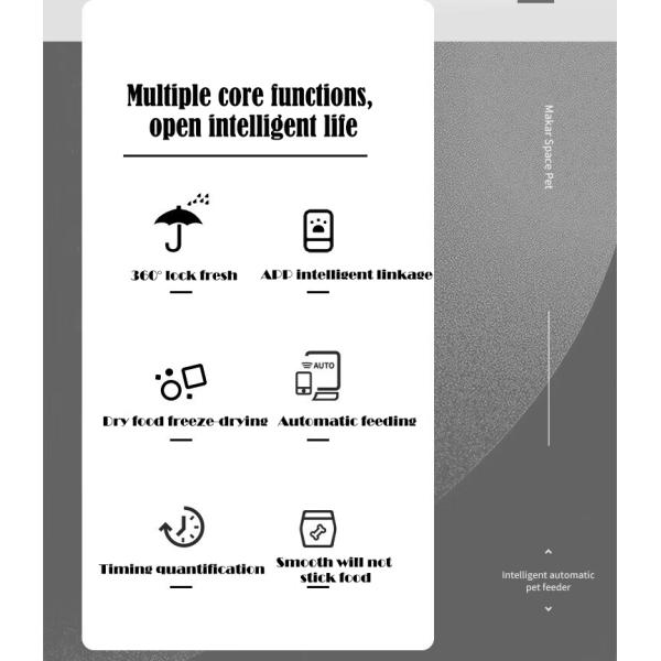 Pet Food Timing Automatic Dog Feeder with Remote App Control and Battery Power Source