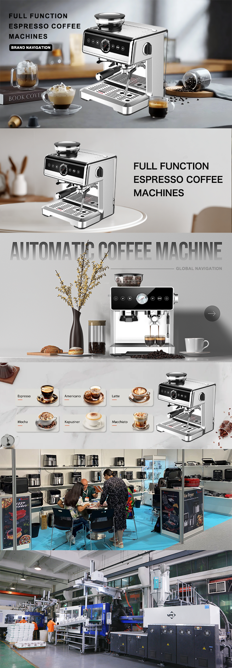 20Bar Espresso Coffee Machine Digital Control Latte Cappuccino