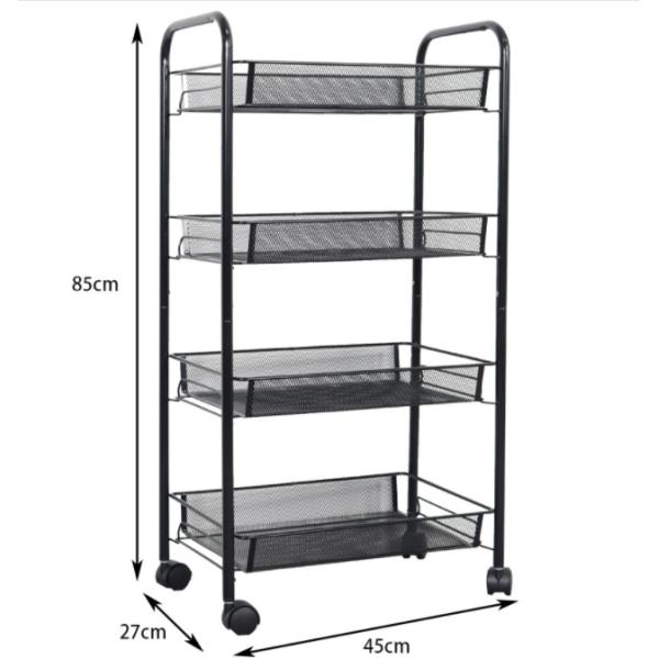 4 Storey Metal Trolley Cart
