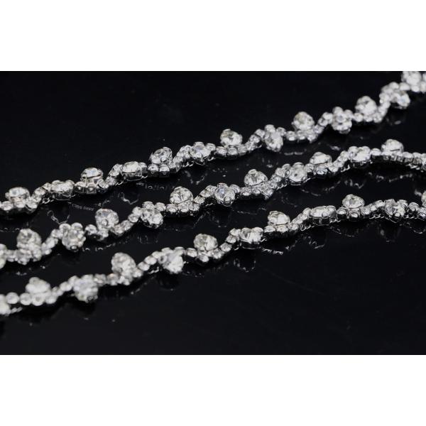 Decorative Crystal Diamond Chain , Rhinestone Necklace Silver 5MM ODM