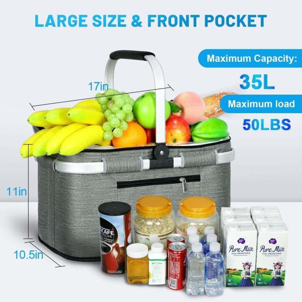 Wholesale Outdoor Portable Insulated Cooler Lunch Bags Storage Box Camping Portable Picnic Basket With Lid