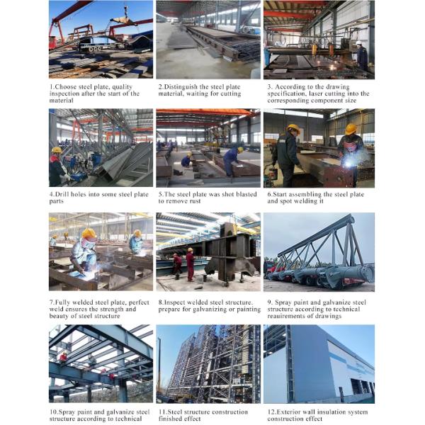 Prefab Warehouse Commercial Steel Structures Building Metal Space Frame With Punching Processing Service