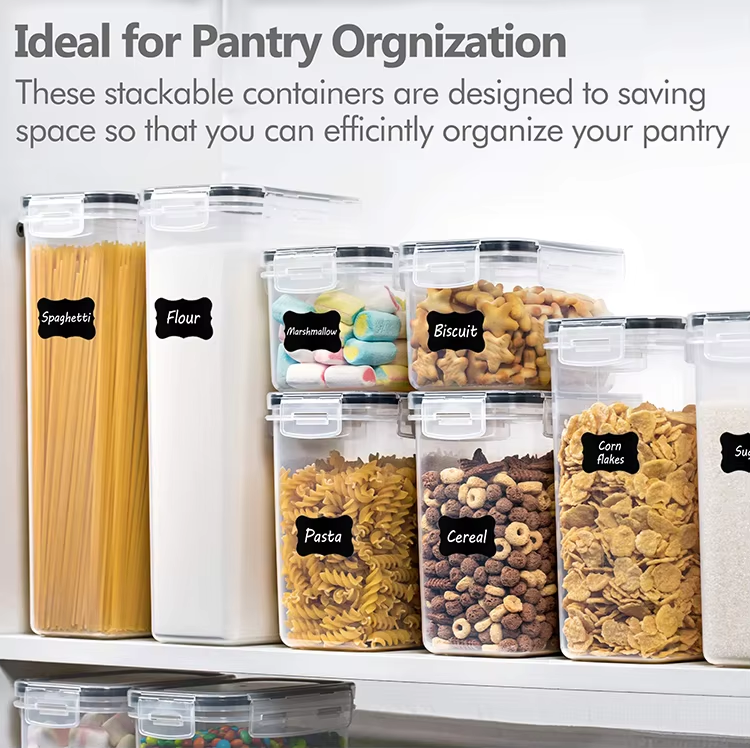 Hot Selling Kitchen Organizer Transparent Large Capacity Dry Food Plastic Storage Containers Sets