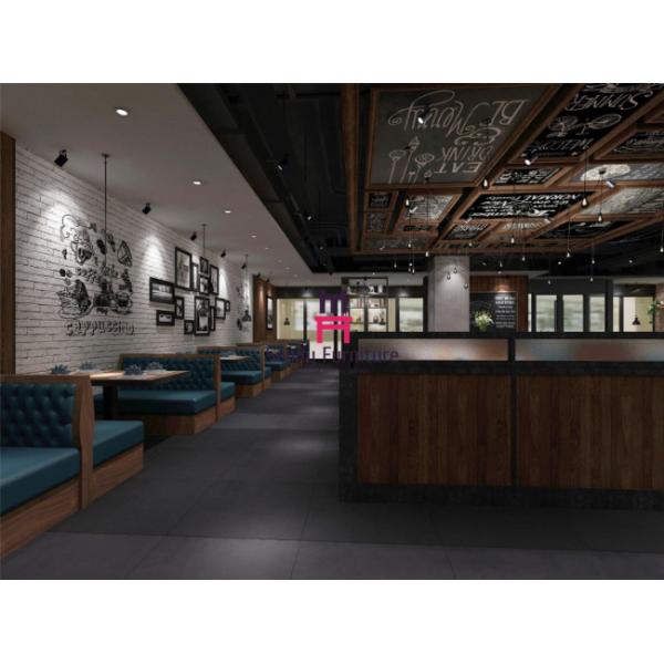 Набор софы ресторана фаст-фуда деревянный, изготовленная на заказ кожа/ткань драпирования будочки софы