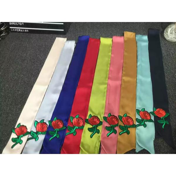 2017 little neck Imitated Silk satin fabric fashion office ladies uniform tie print ribbon scarf 6*120cm 10g