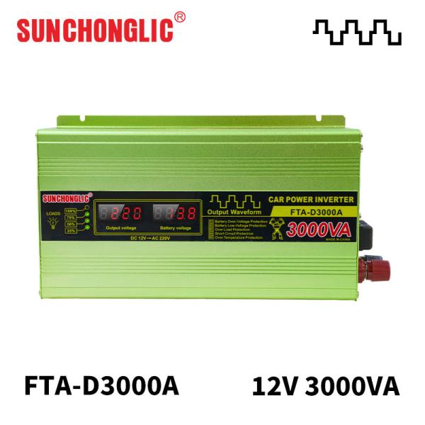 3000A Smart Sine Wave Inverter AC 220V DC 5V 1A USB Output  50Hz 15V
