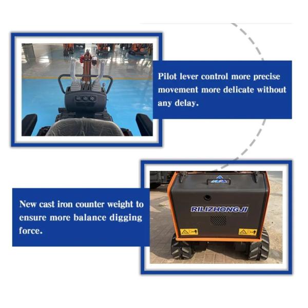 Rubber Track 12HP 0.025m3 0.8T Hydraulic Mini Excavator