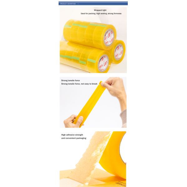 200y 300y Clear Transparent Strong Bopp Packing Tape for Carton Sealing Low Noise Shipping Packing Tape Cinta De Embalaje