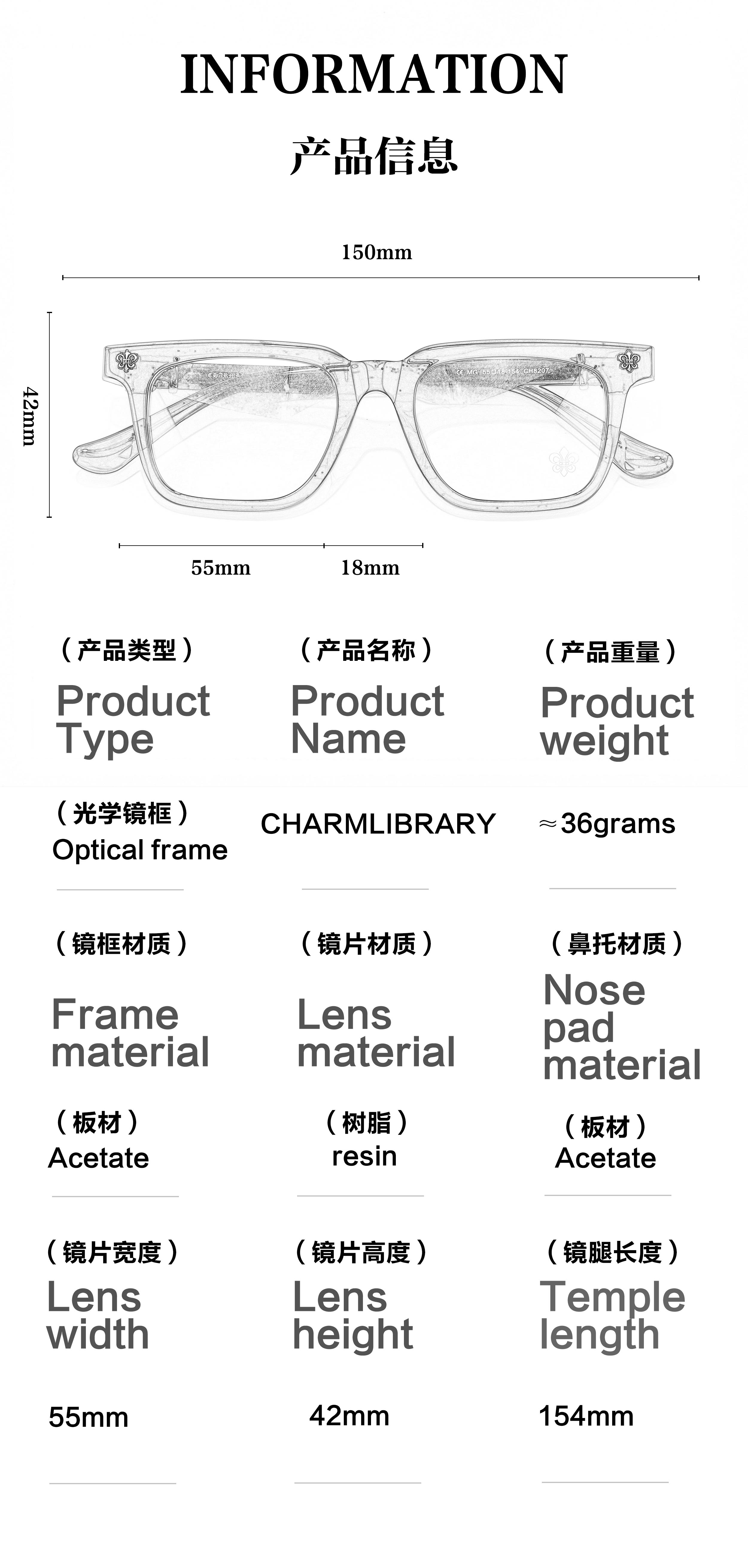 Good Quality Light Acetate Black Silver Gold Optical Prescription Presbyopia Multifocal Glasses Shop Eyeglass Frame for Women