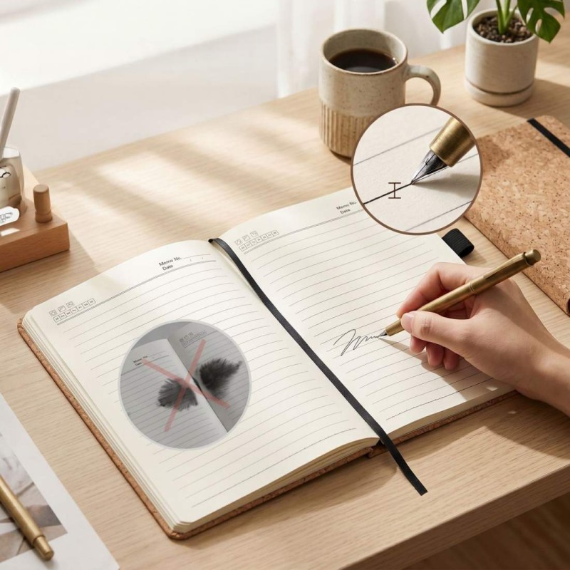 A5 Notebook Stationary Set With Cork Grain Cover Acid Free Personalised