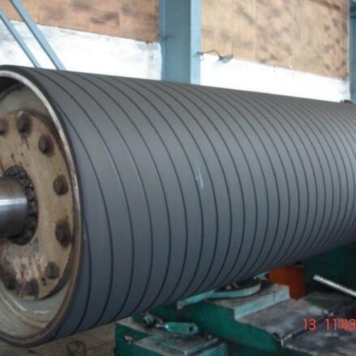 Rubber Covered Grooved Press Roll for Press Section in Paper Making Machine with