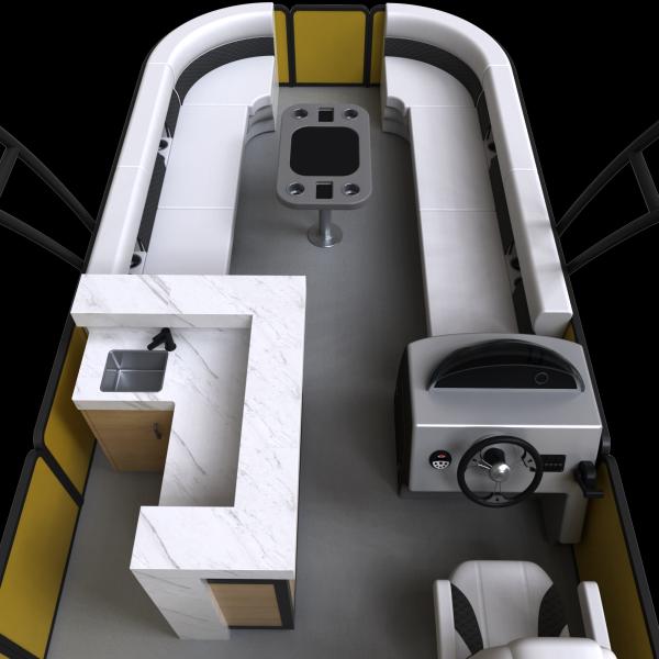 Double Decker Pontoon Boat with Trailer Included, Motor, and Plush Seating for Ultimate Comfort