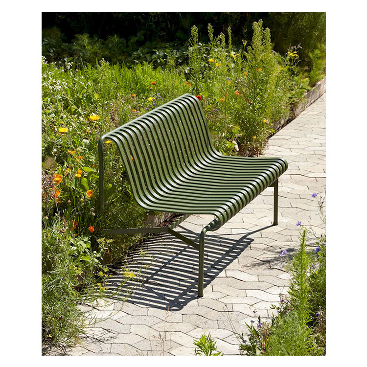 Steel Frame Garden Bench and Lounge Chair Set for AJUNION Minimalist Outdoor Design