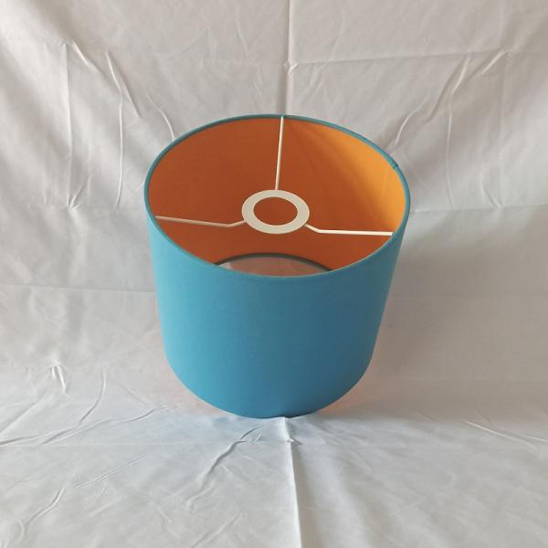 D240*H200MM Blue TC Small Drum Shade E14 E27 With Copper Fabric Inner