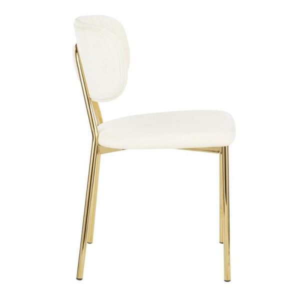 Velvet Upholstered Gold Metal Legs Leisure Chairs For Cafe H81*W46*D46*CM