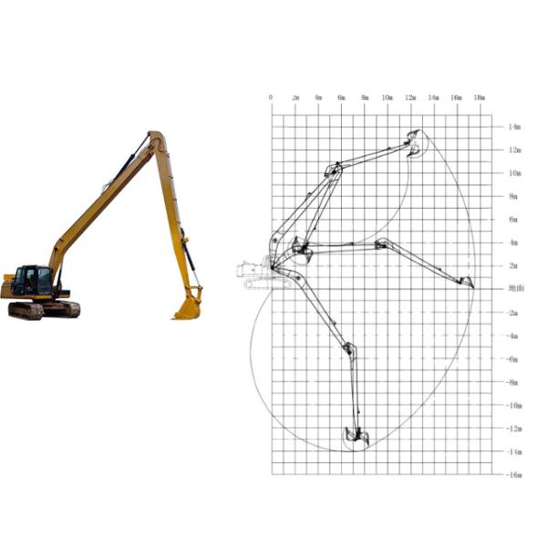 Heavy Duty Excavator Long Reach Boom For Cat 320 PC300 PC200