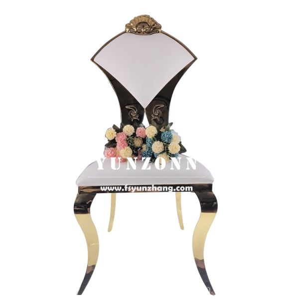 Foshan Modern White Chivalry Novel Wedding Chair Stainless Steel Banquet Hotel Furniture
